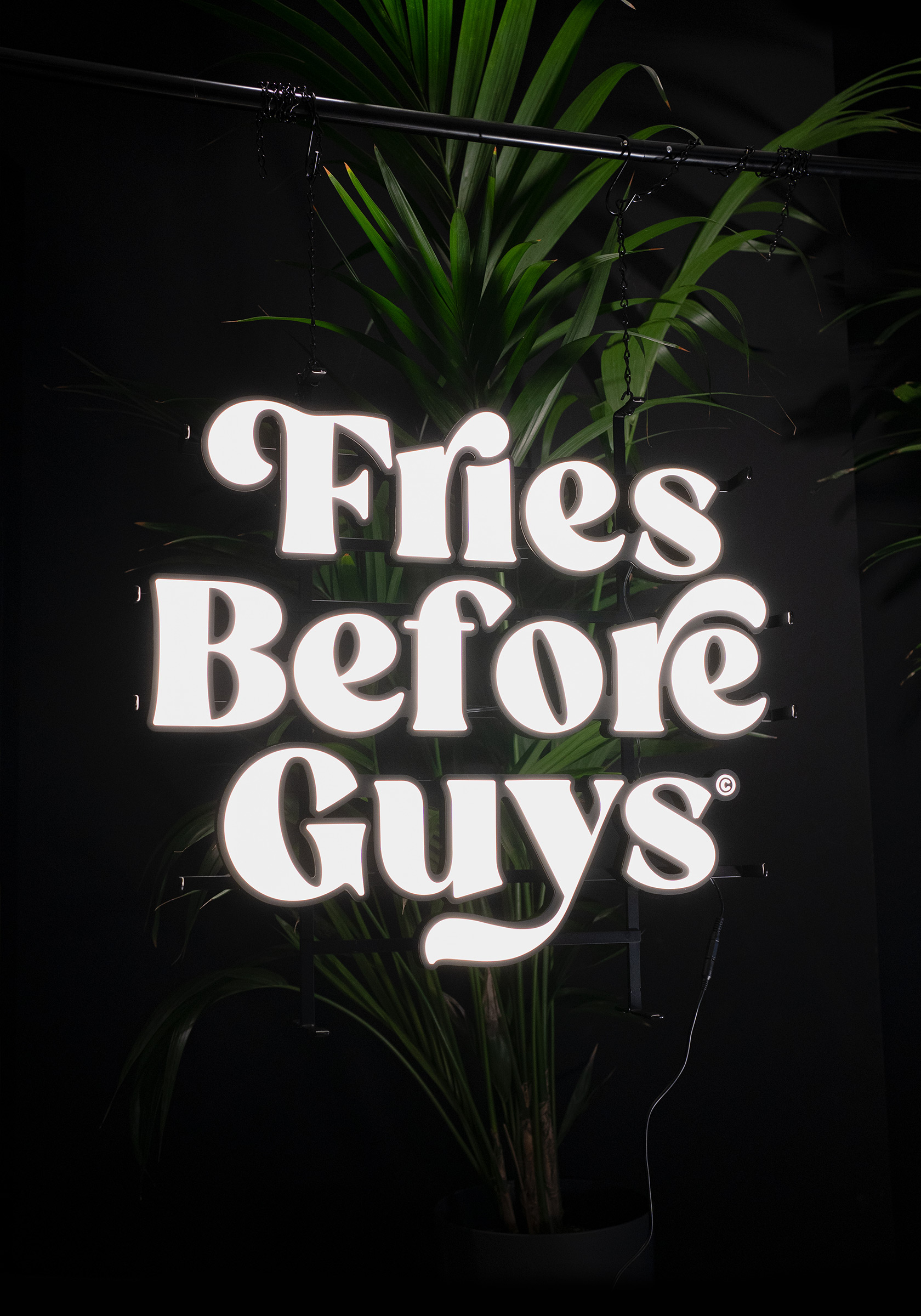 fries before guys® neon sign